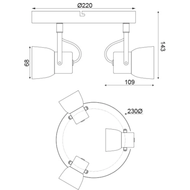 Pepper MC171153 – ACA Lighting спот, 3X50W