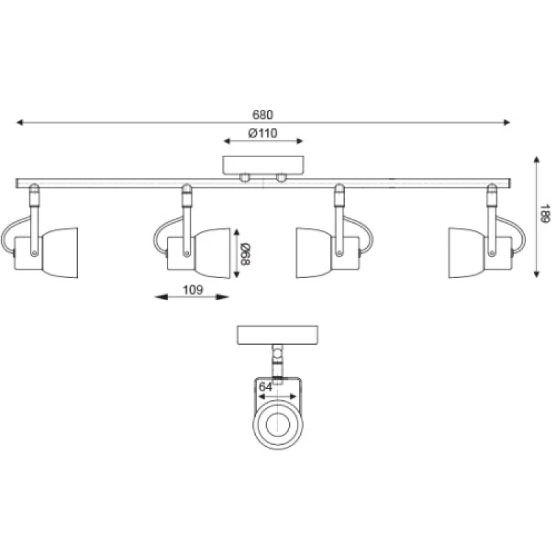 Pepper MC171154 – ACA Lighting спот, 4X50W
