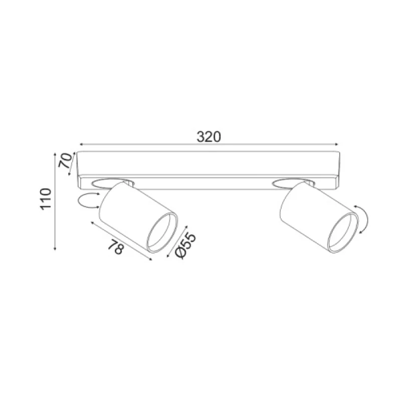 Elitis RA302S32WH – ACA Lighting спот в бял, 2X50W