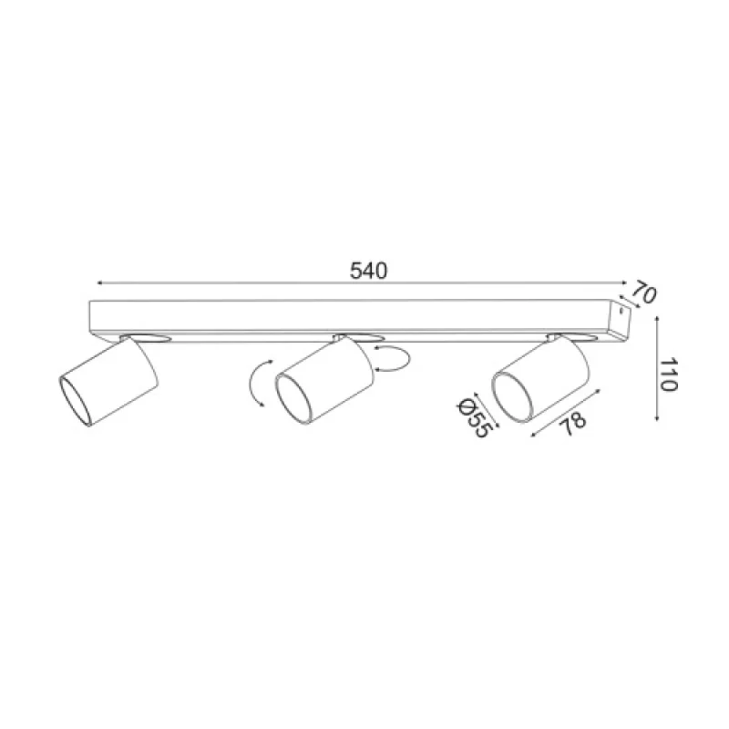 Elitis RA303S54WH – ACA Lighting спот в бял, 3X50W