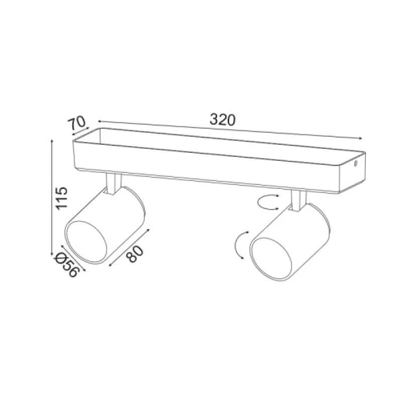 Disco RA312S32WG – ACA Lighting spotlight in white, 2X50W