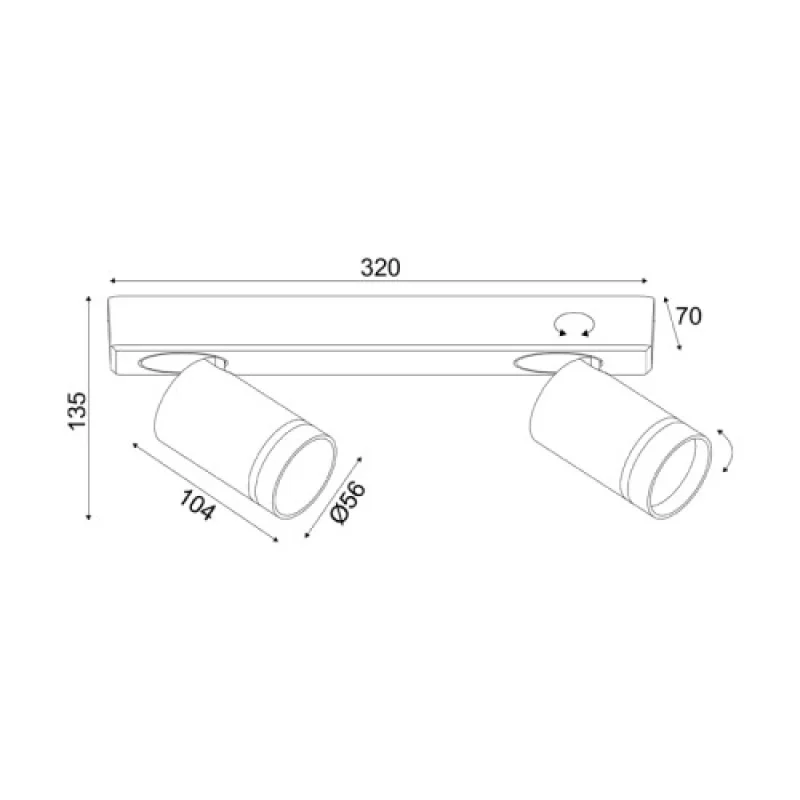 Divino RA3632SGY – ACA Lighting спот в антрацит, 2X10W