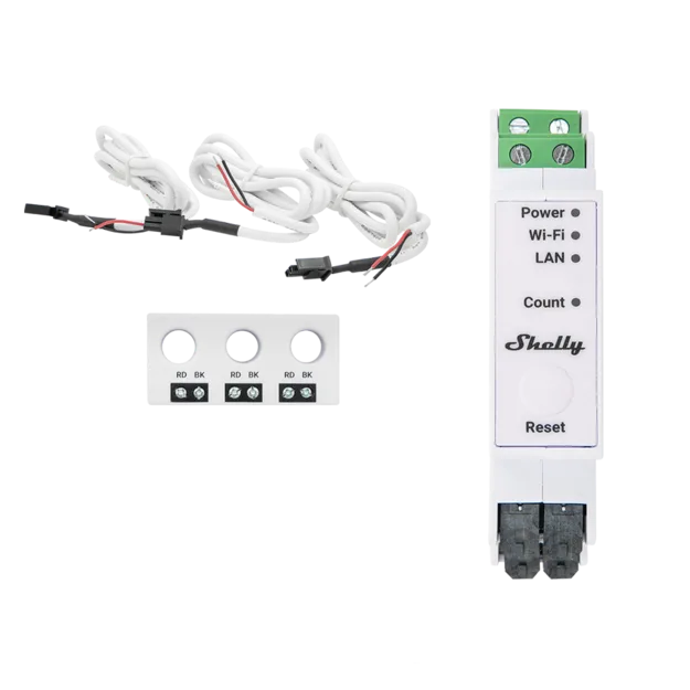 Shelly Трифазен Smart мерител 3х 63A за DIN монтаж Shelly PRO 3EM-3CT63