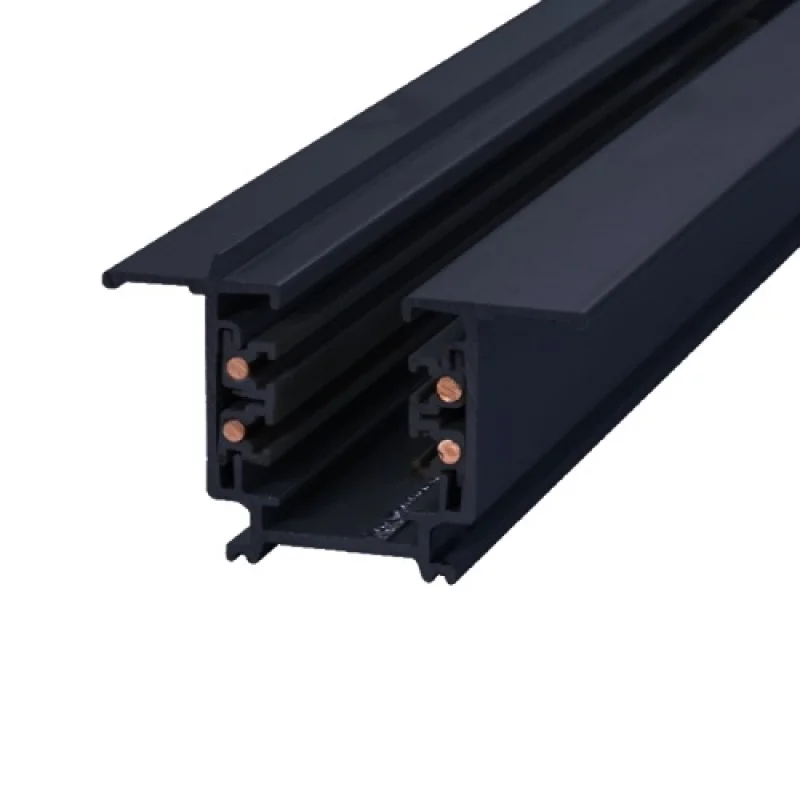 Релса ACA Lighting 4WRE1MB – трифазна тоководеща шина за вграждане в черен, IP20