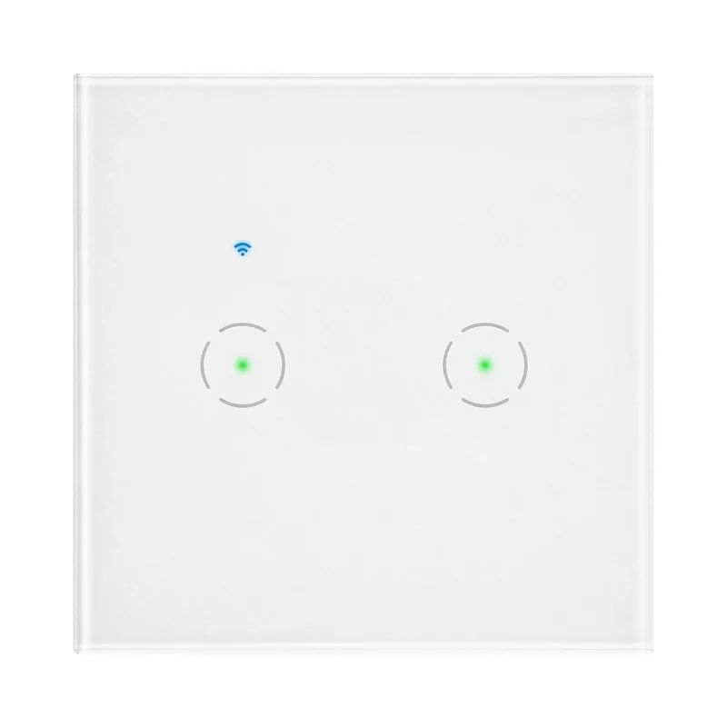 Wi-Fi touch switch 2 circuits, White - TUYA Smart home