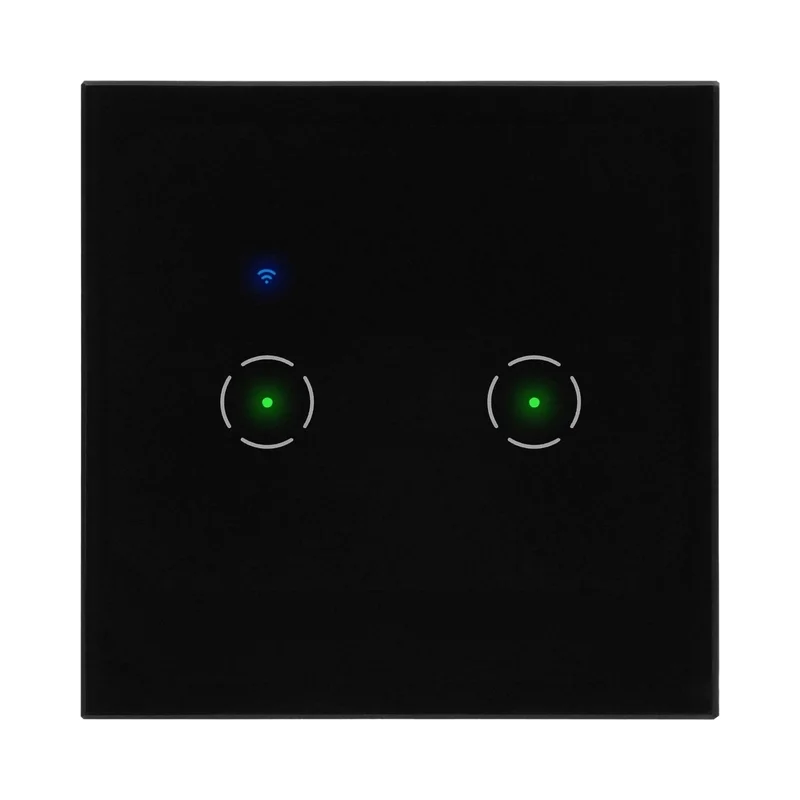 Wi-Fi сензорен ключ 2 кръга, Черен - TUYA Smart home