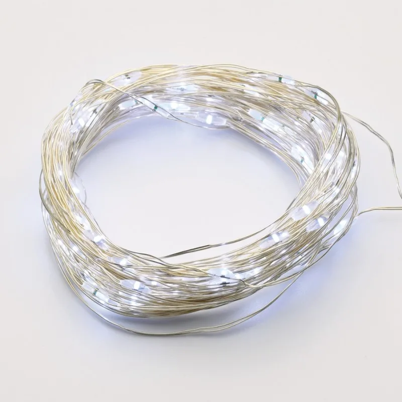 Christmas lighting X0120211 – ACA Lighting copper wire string lights, 20 LED, cool white, 2 m, battery 2×AA, IP20