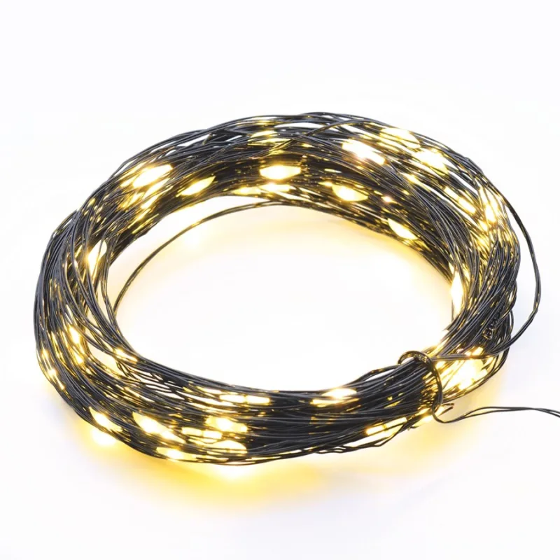 Коледно осветление X0150141 – ACA Lighting лампички на медна жица, 50 LED, топло бяло, 5 м, на батерии 3×AA, IP20