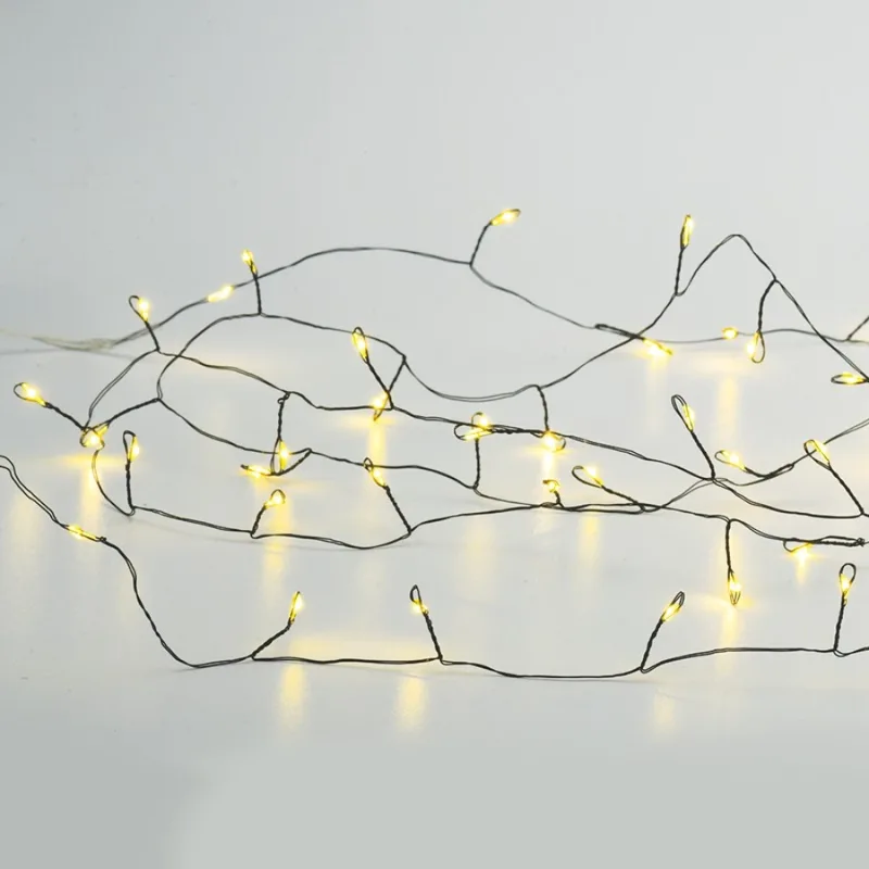 Christmas lighting X01501417 – ACA Lighting copper wire string lights, 50 LED, warm white, 2.5 m, battery 3×AA, IP20