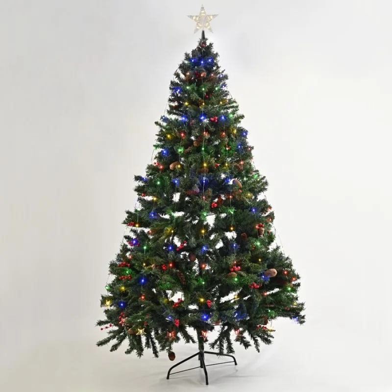 Christmas lighting X041903525 – ACA Lighting copper wire string lights, 190 LED, RGB, 10×180 cm, 8 functions, battery USB 4.5V DC / 600mA, IP20