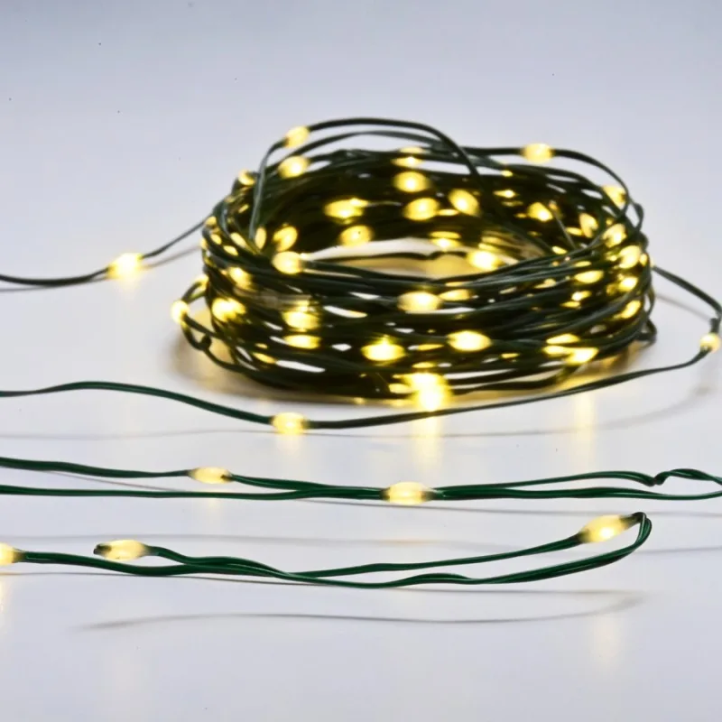 Коледно осветление X0430012262 – ACA Lighting лампички на медна жица, 300 LED, топло бяло, 30 м, 8 програми, на батерии 230V AC / 31V DC, IP44