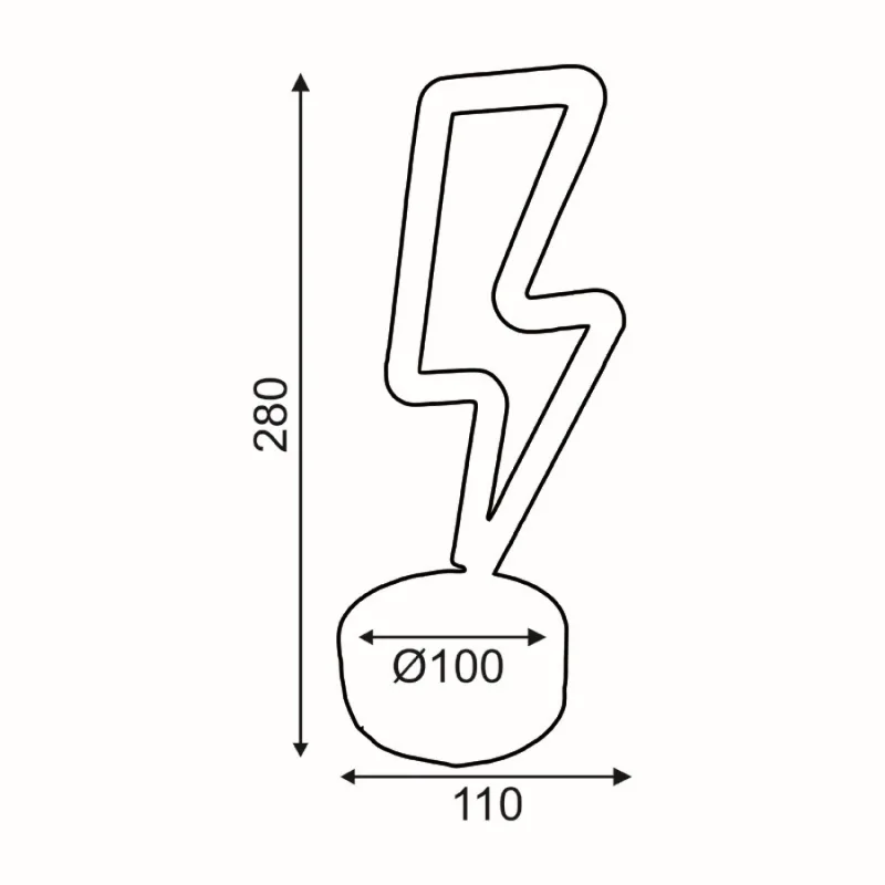 X04341318 – ACA Lighting неонова коледна декорация, 34 LED, топло бяло, 10×28 см, на батерии 3×AA, IP20