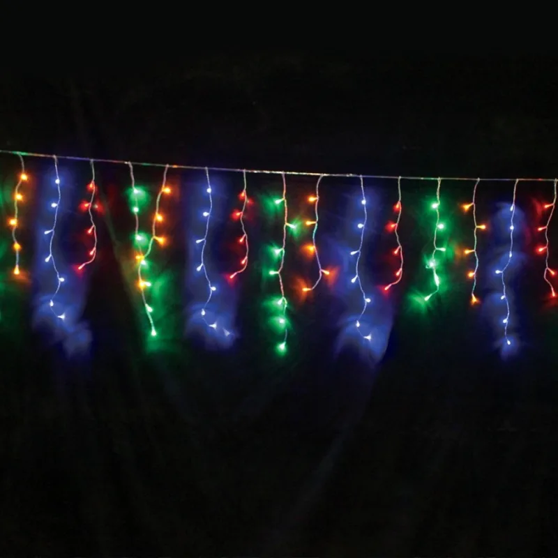Коледно осветление X08144322 – ACA Lighting светещи висулки, 144 LED, RGB / многоцветни, 300×60 см, 8 програми, с адаптер 31V, IP44