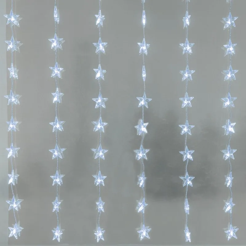 Коледно осветление X0848222 – ACA Lighting светеща завеса, 48 LED, студено бяло, 5 м, с адаптер 24V, IP44