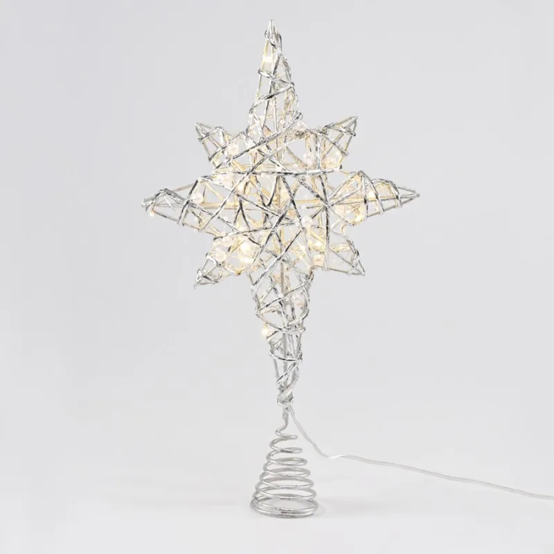 Коледно осветление X11201130 – ACA Lighting светещ връх за елха, 20 LED, топло бяло, 5×20 см, на батерии 3×AA, IP20