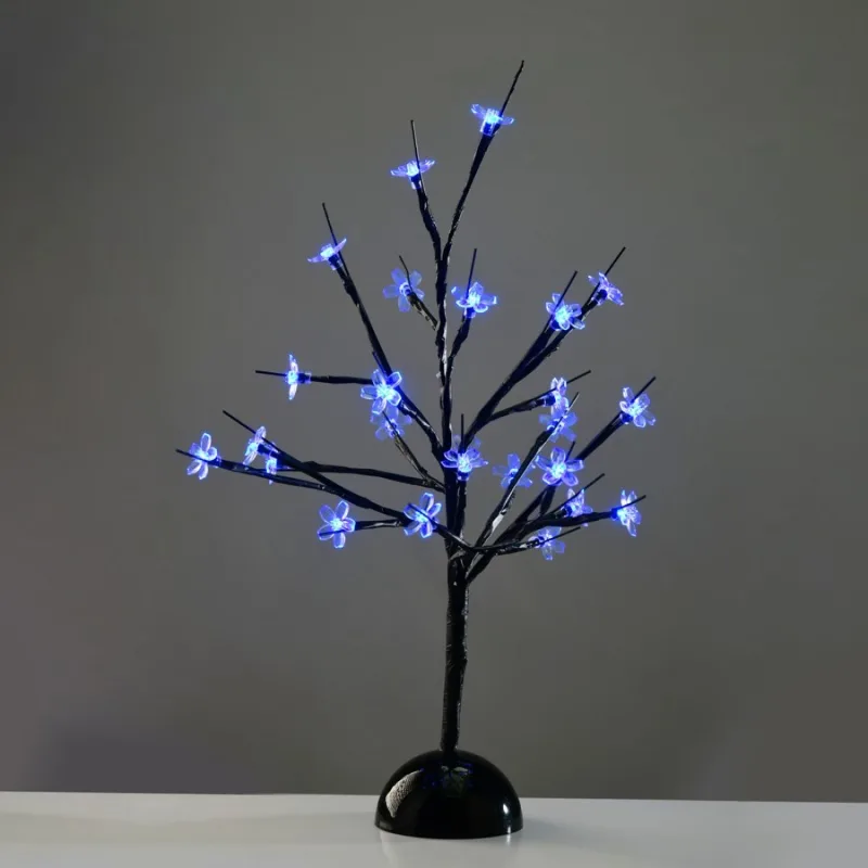 Christmas lighting Table Tree XCHERRYLEDBL45 – ACA Lighting decorative LED tree, 25 LED, blue, 10×45 cm, battery 3×AA, IP20