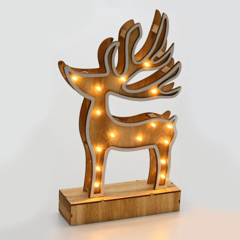 Коледно осветление XDEERWW333A – ACA Lighting светеща декорация за маса, 16 LED, топло бяло, 33×6 см, на батерии 2×AAA, IP20