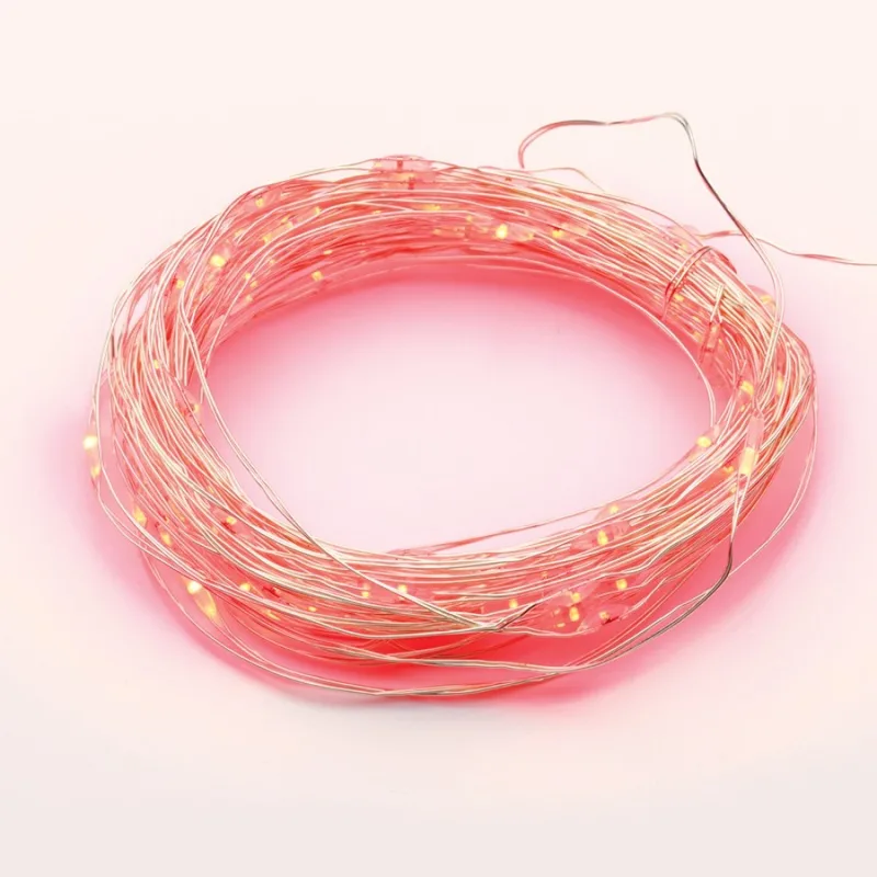 Christmas lighting XSW100RAF44 – ACA Lighting copper wire string lights, 100 LED, red, 10 m, 8 functions, with 3V adaptor, IP44