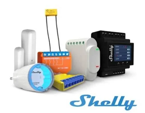 Устройства Shelly: модули за конзола, DIN модул с дисплей, умен контакт и сензори